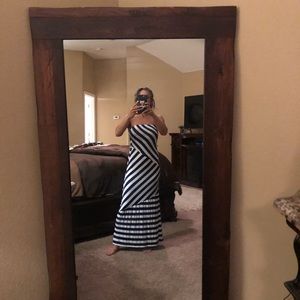 Nautical strapless maxi dress